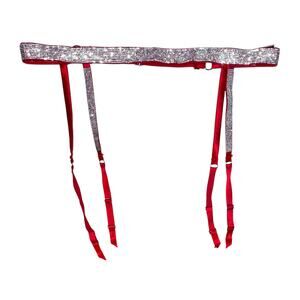 Victoria's Secret Shine Strap Garter Belt Lipstick Red Size M/L